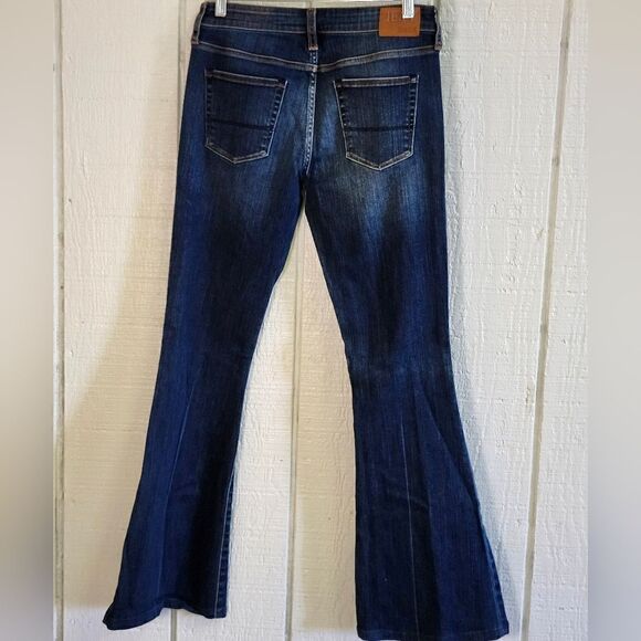 JEAN SHOP Stevie Union Wash Flare Cut Cotton Stretch Dark Soft Denim Jeans sz28 - Picture 4 of 12
